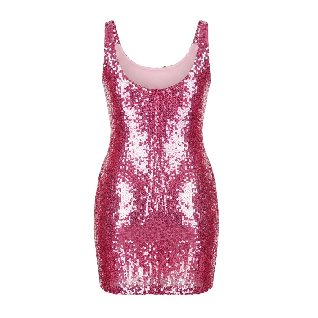 Mouwloze mini-jurk met glinsterende pailletten voor dames