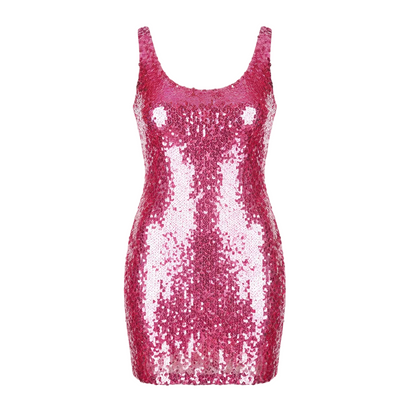 Mouwloze mini-jurk met glinsterende pailletten voor dames