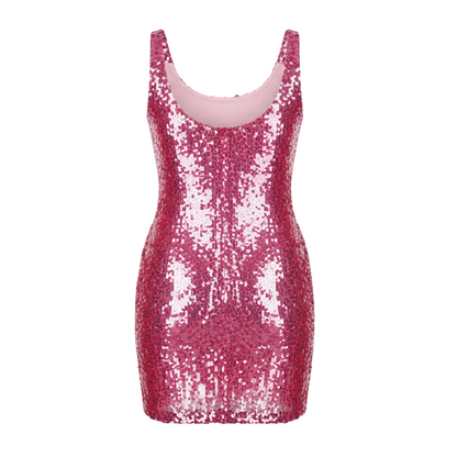 Mouwloze mini-jurk met glinsterende pailletten voor dames